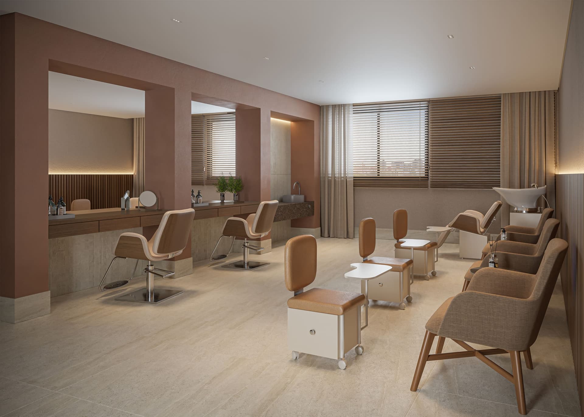 Espaço beauty care do Orbya Residences na Vila Carrão