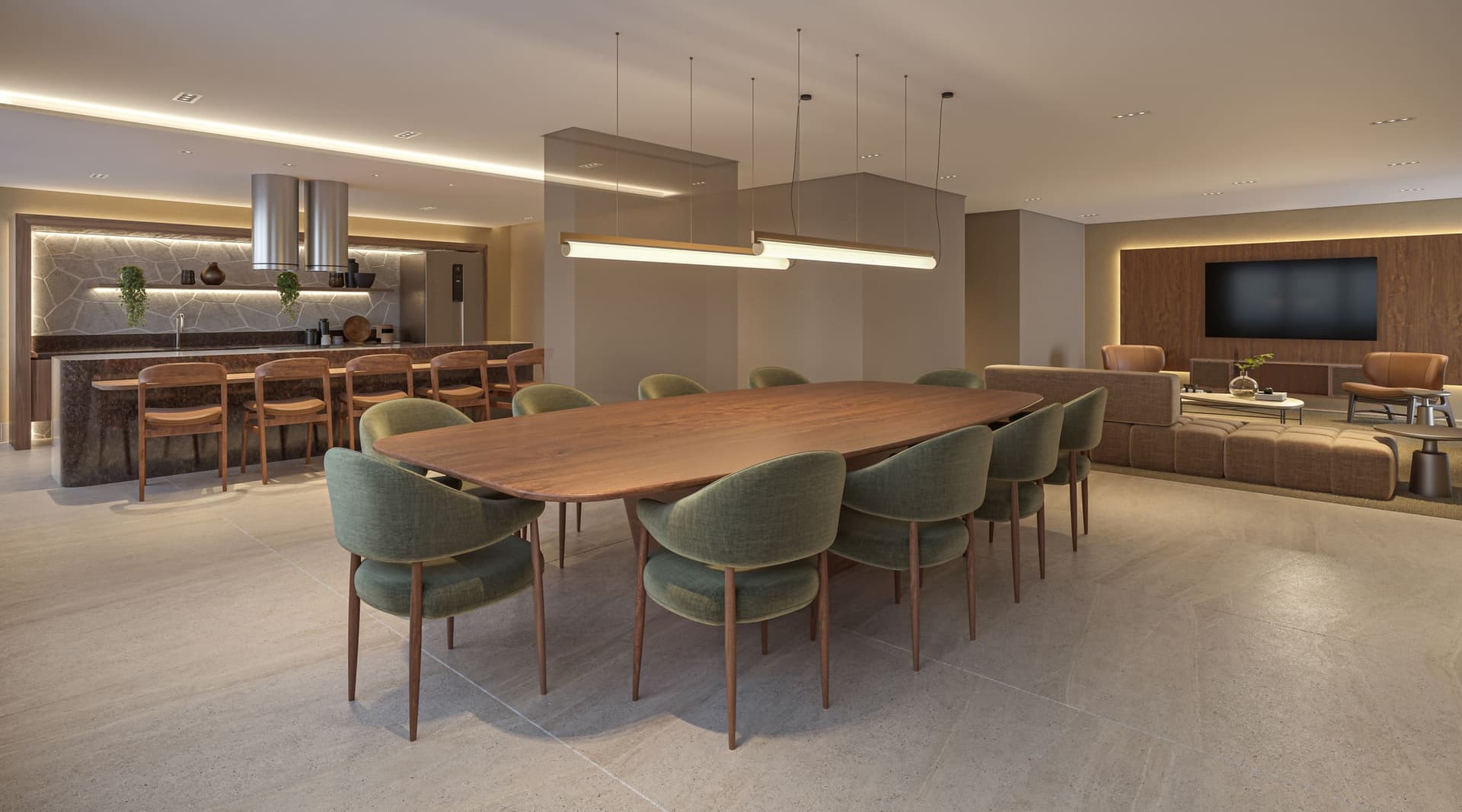 Espaço gourmet do Orbya Residences na Vila Carrão