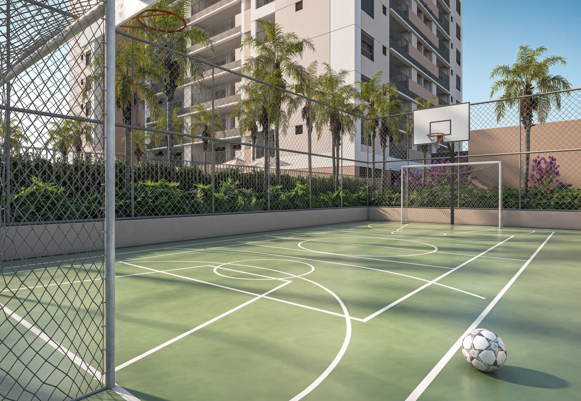 Quadra esportiva do Orbya Residences na Vila Carrão